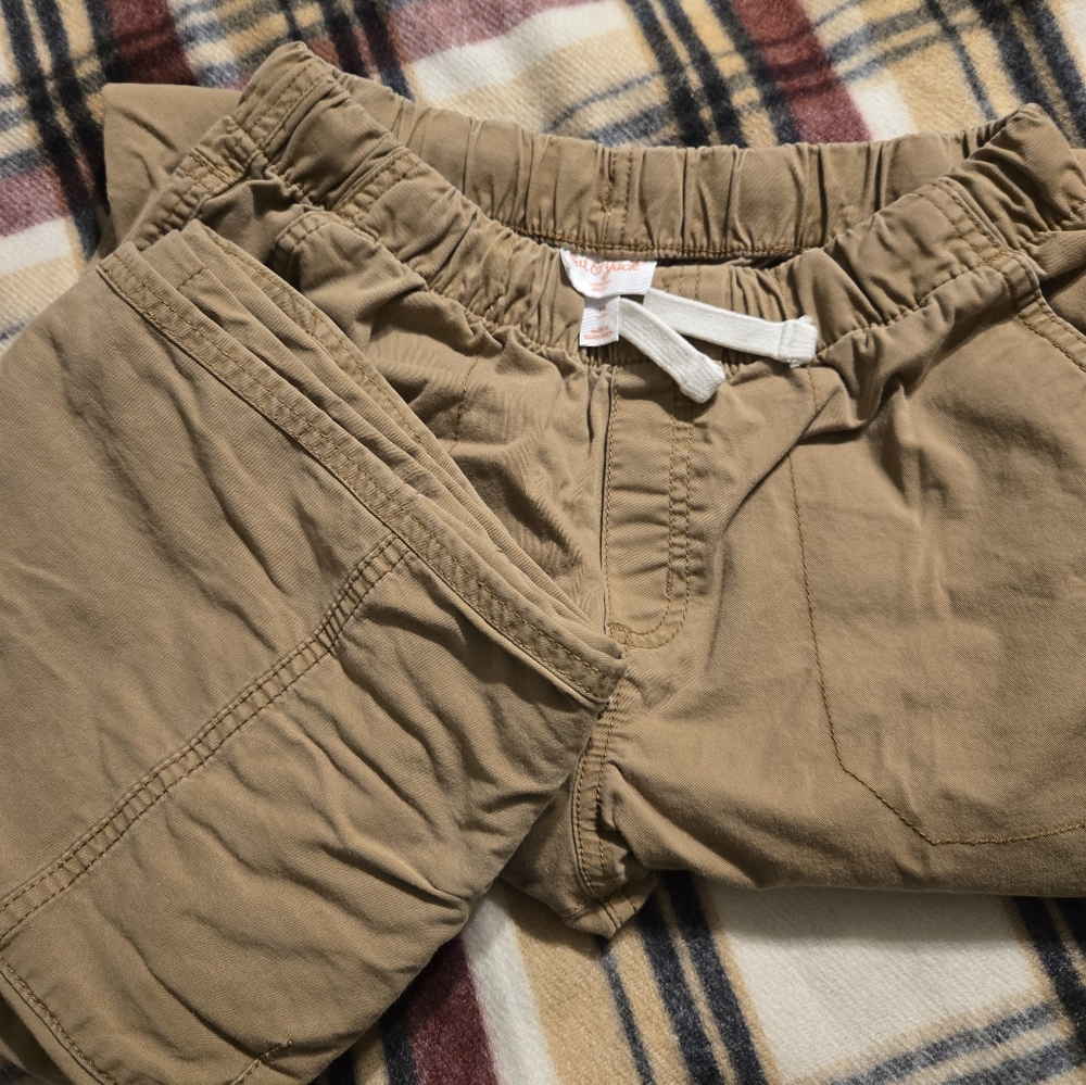 (2) Stylish Tan Elastic Waist Pants